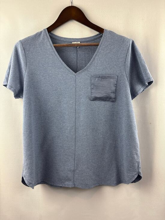 Chico's Tops - Women’s Chico’s Misty Blue V-Neck Short Sleeve Shirt